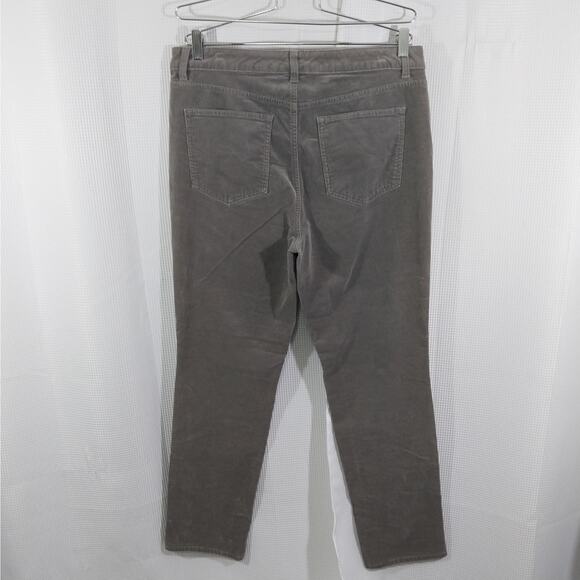 TALBOTS! SWEET ASH GRAY FINE WALE CORDUROY STRAIGHT LEG PANTS, SLACKS! SZ 12 - Picture 5 of 11